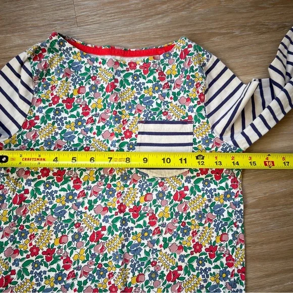 Mini Boden Floral Stripe Long Sleeve Top Girls 9-10Y cotton top - Picture 4 of 6